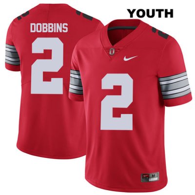 Youth NCAA Ohio State Buckeyes J.K. Dobbins #2 College Stitched 2018 Spring Game Authentic Nike Red Football Jersey XN20A67NL